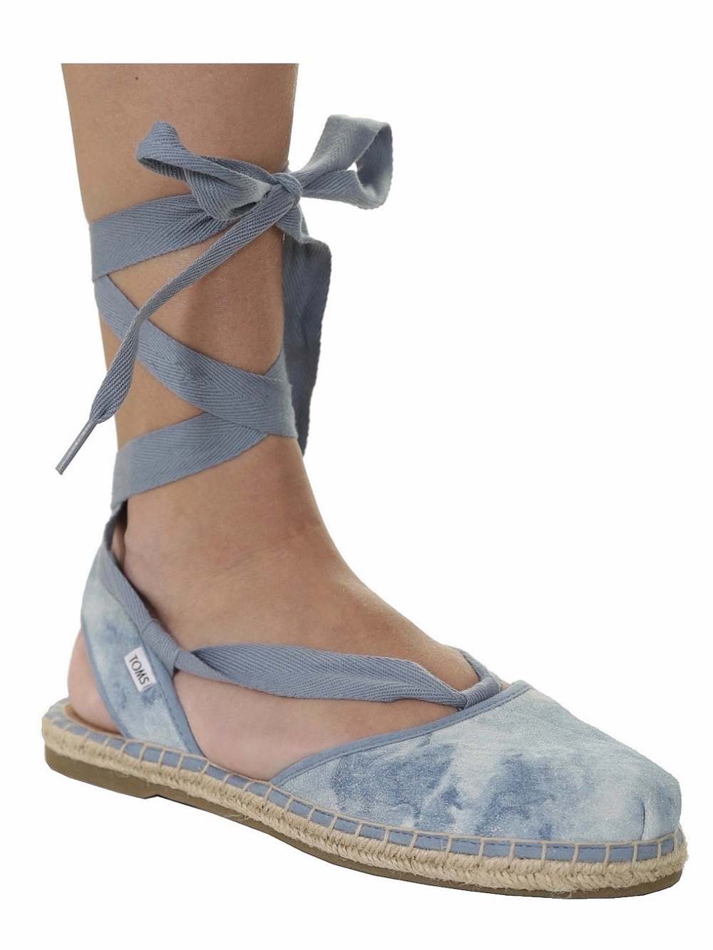 Toms Light Blue Tie-Ankle Espadrille
